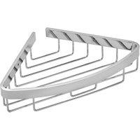 Croydex Aluminium Corner Bathroom Storage Basket - Chrome