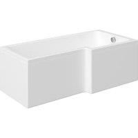 Wickes Veroli L-Shaped Reinforced Right Hand Shower Bath - 1700 x 850mm