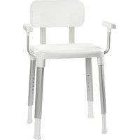 Croydex Modular Chrome & White Shower Seat with Arms 425 x 530mm