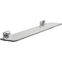 Croydex Flexi-Fix Shoreditch Bathroom Glass Shelf - Chrome