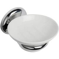 Croydex Flexi-Fix Grosvenor Bathroom Soap Dish & Holder - Chrome