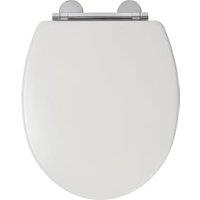 Croydex Lugano Flexi-Fix Wooden Soft Close Quick Release Toilet Seat - White
