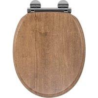 Croydex Ontario Flexi-Fix Wooden Soft Close Quick Release Toilet Seat - Teak Effect