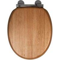 Croydex Flexi-Fix Hartley Toilet Seat - Light Oak Effect