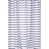 Croydex Textile Shower Curtain - White/Navy Stripe