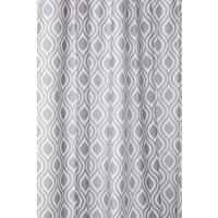 Croydex Medallion Bathroom Shower Curtain - Grey/White