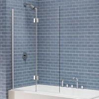 Nexa By Merlyn 8mm 2 Panel Square Hinged Left Hand Bath Screen - 1500 x 900mm