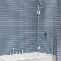 Nexa By Merlyn 8mm 2 Panel Square Hinged Right Hand Bath Screen - 1500 x 900mm