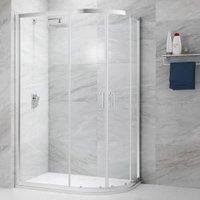 Nexa By MERLYN 6mm Chrome Offset Quadrant Double Sliding Door Shower Enclosure - 1000 x 800mm
