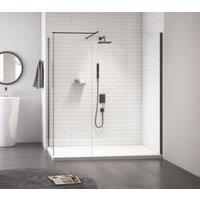 Nexa By Merlyn 8mm Black Frameless Swivel Wet Room Shower Panel Only - 300mm