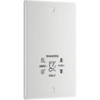 BG Slimline Dual Voltage Shaver Socket - White