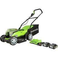 Greenworks Cordless Lawn Mower with 2 Batteries & Charger - 36cm