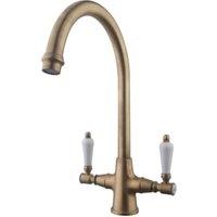 Wickes Zores Antique Monobloc Mixer Tap - Brass