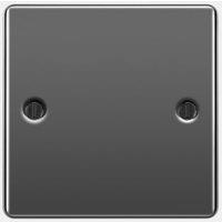 BG Screwed Raised Plate 1 Gang Blank Plate - Black Nickel