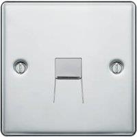 BG Screwed Raised Plate Screw Type Single Master Telephone Socket - Polished Chrome