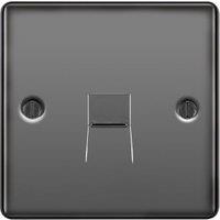 BG Screwed Raised Plate Screw Type Single Master Telephone Socket - Black Nickel
