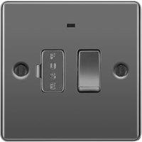 BG 13A Screwed Raised Plate Switched Fused Connection Unit with Power Indicator - Black Nickel