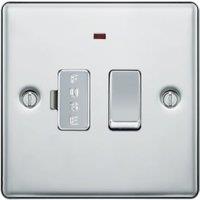BG 13A Screwed Raised Plate Switched Fused Connection Unit with Power Indicator - Polished Chrome