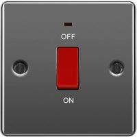 BG 45A Screwed Raised Plate Square Cooker Control Unit with Power Indicator - Black Nickel