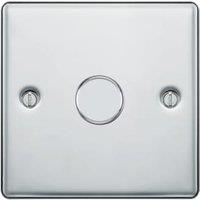 BG 400W 2 Way Push On / Off Screwed Raised Plate Single Dimmer Switch - Polished Chrome