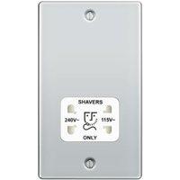 BG Screwed Raised Plate Dual Voltage Shaver Socket - Polished Chrome