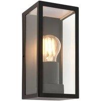Saxby Loki Matt Black Paint & Clear Glass Wall Light