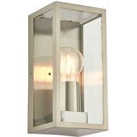 Saxby Loki Brushed Stainless Steel & Clear Glass Wall Light