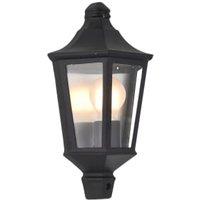 Saxby Naples Textured Black Paint & Clear Glass Lantern Light
