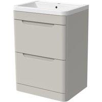 Wickes Malmo Light Grey Freestanding J Pull Vanity Unit & Basin - 967 x 600mm