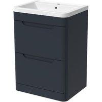 Wickes Malmo Indigo Blue Freestanding J Pull Vanity Unit & Basin - 967 x 600mm