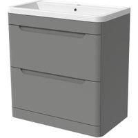 Wickes Malmo Dust Grey Freestanding J Pull Vanity Unit & Basin - 800mm