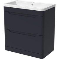 Wickes Malmo Indigo Blue Freestanding J Pull Vanity Unit & Basin - 967 x 800mm