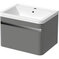 Wickes Radli Dust Grey Wall Hung Vanity Unit & Basin - 600 x 547mm