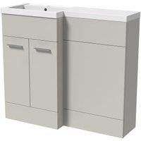 Wickes Geneva Grey L-Shaped Left Hand Freestanding Vanity & Toilet Pan Unit with Basin - 1000 x 1000mm