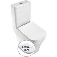 Wickes Siena Easy Clean Close Coupled Toilet Pan & Soft Close Wrap Over Seat - 360mm