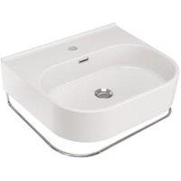 Wickes Siena 1 Tap Hole Wall Hung Basin with Polished Steel Towel Rail - 500mm