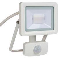 Aluminium IP44 PIR Sensor White Finish Flood Light - 10W