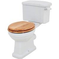 Wickes Oxford Traditional Close Coupled Toilet Pan, Cistern & Oak Soft Close Seat