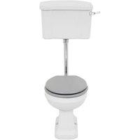 Wickes Oxford Traditional Low Level Toilet Pan, Cistern & Grey Soft Close Seat