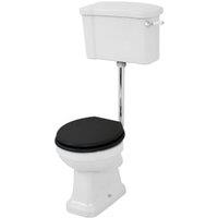 Wickes Oxford Traditional Low Level Toilet Pan, Cistern & Black Soft Close Seat