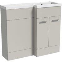 Wickes Geneva Grey L-Shaped Right Hand Freestanding Vanity & Toilet Pan Unit with Basin - 1100 x 1000mm