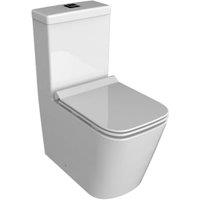 Wickes Meleti Easy Clean Close Coupled Fully Shrouded Toilet Pan, Cistern & Soft Close Slim Seat - 815 x 350mm