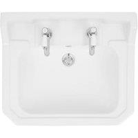 Wickes Oxford Traditional 2 Tap Hole Semi Recessed Bathroom Basin - 550mm