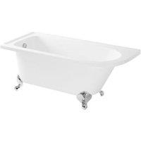 Wickes Acrylic Traditional Left Hand Freestanding Roll Top Shower Bath - 1680 x 750mm