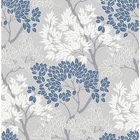 Fresco Lykke Tree Navy Wallpaper 10m