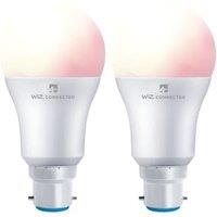 4lite WiZ Connected LED SMART B22 Light Bulbs - White & Colour - Pack of 2