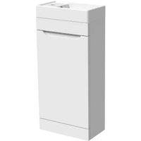 Wickes Malmo Gloss White J Pull Freestanding Vanity Unit & Basin - 850 x 400mm