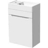 Wickes Malmo Gloss White J Pull Wall Hung Vanity Unit - 580 x 400mm