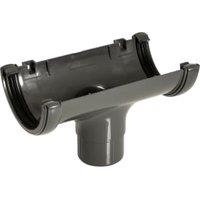 FloPlast 112mm Anthracite Grey Half Round Gutter Running Outlet