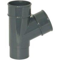 FloPlast 68mm Anthracite Grey Round Downpipe Branch - 67.5